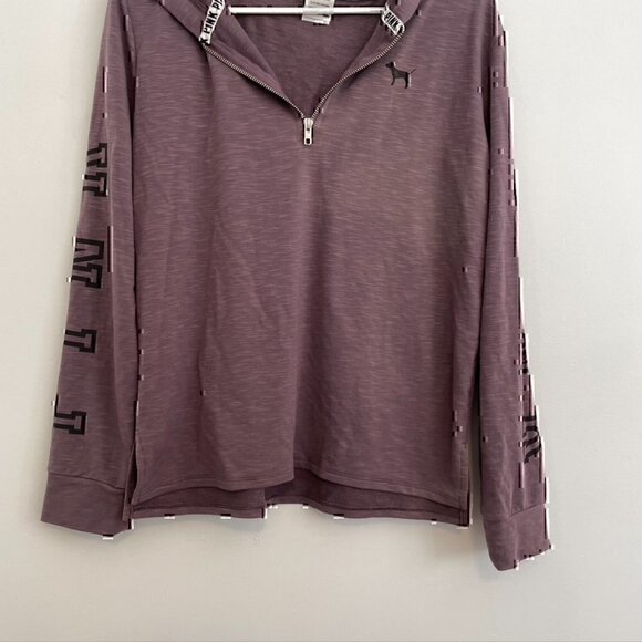 PINK VS VICTORIA'S SECRET Purple 1/4 Zip Lightweight Pullover Hoodie Sweatshirt - Picture 2 of 12